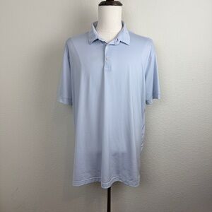 Mizzen+Main Men’s 2XL Trim performance golf polo | blue pin striped